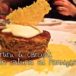 Tortini di carciofi con salsina al  Parmigiano